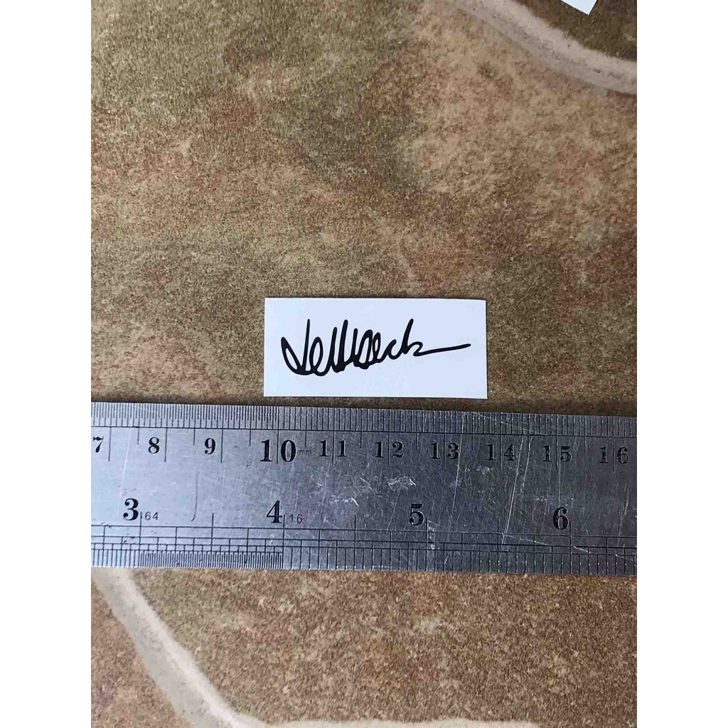 Jeff Beck Signed Sticker Signature Autograph Logo Headstock Sign Tanda Tangan Kepala Gitar Elektrik 