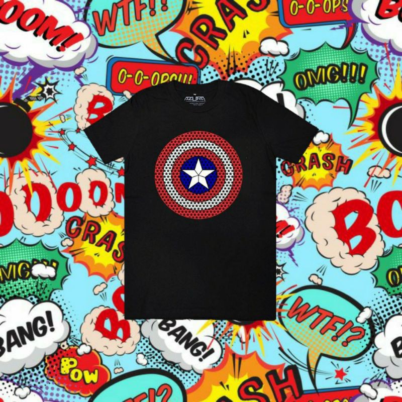 kaos azura glow in the dark CAPTAIN AMERICA TAMENG