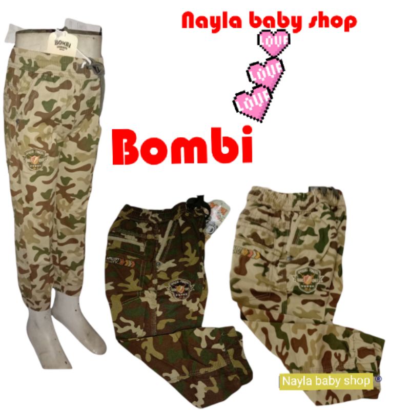 Celana Panjang Anak Laki-Laki Joger Army Katun BOMBI UK 0,1-S,M,L