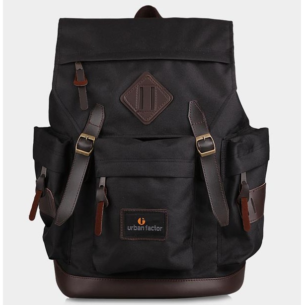 Brain Storm Black | Tas Ransel Ori Bag Polos Pria Wanita Backpack Baru New | Urban Factor x FORIND