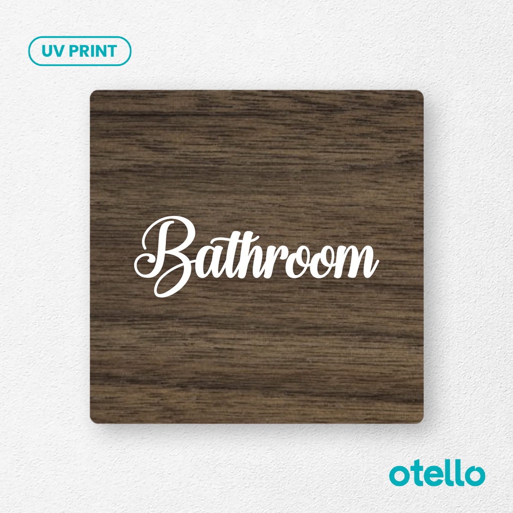 Signage Bathroom Sign Board Nama Ruangan Kamar Mandi Kayu Print Wooden Papan Label Ruang Tempel