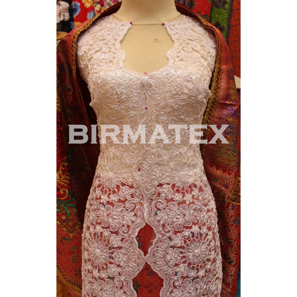 Jual Kain Kebaya Tile Payet Bunga Timbul Birmatex Shopee Indonesia