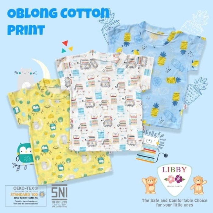 LIBBY OBLONG PENDEK ANAK RIB PRINT / ATASAN BAYI DAN ANAK