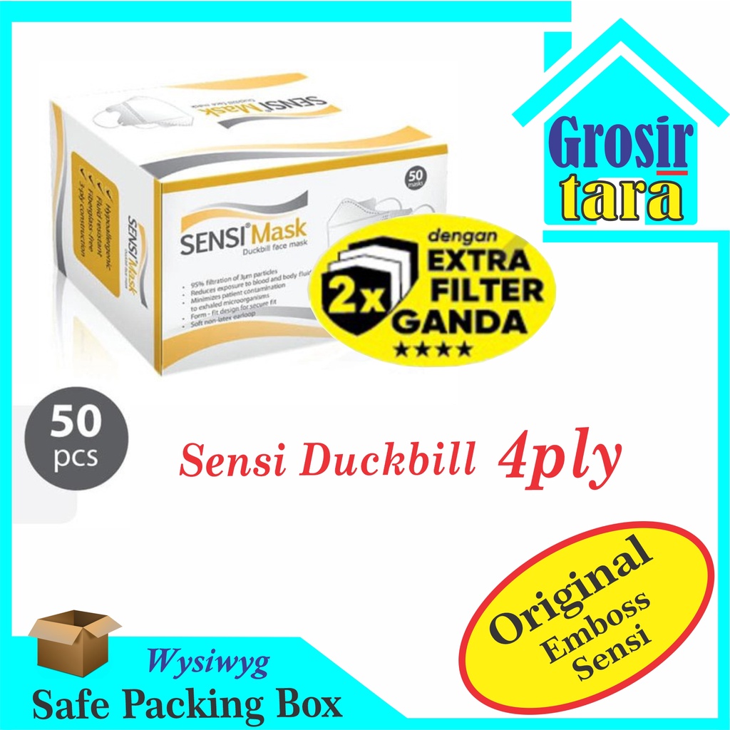 Masker Sensi Duckbill Original Emboss isi 50 pcs Face Mask 50pcs