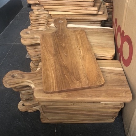 Talenan Kayu Jati Wooden Cutting Board Tampel Gagang Bulat