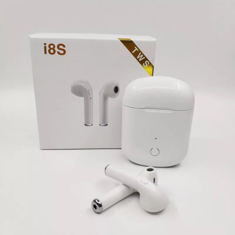 I8S Bluetooth Headset 5.0 Dual Pass i8s TWS Bluetooth Headset Copper Ring Speaker Binaural Call