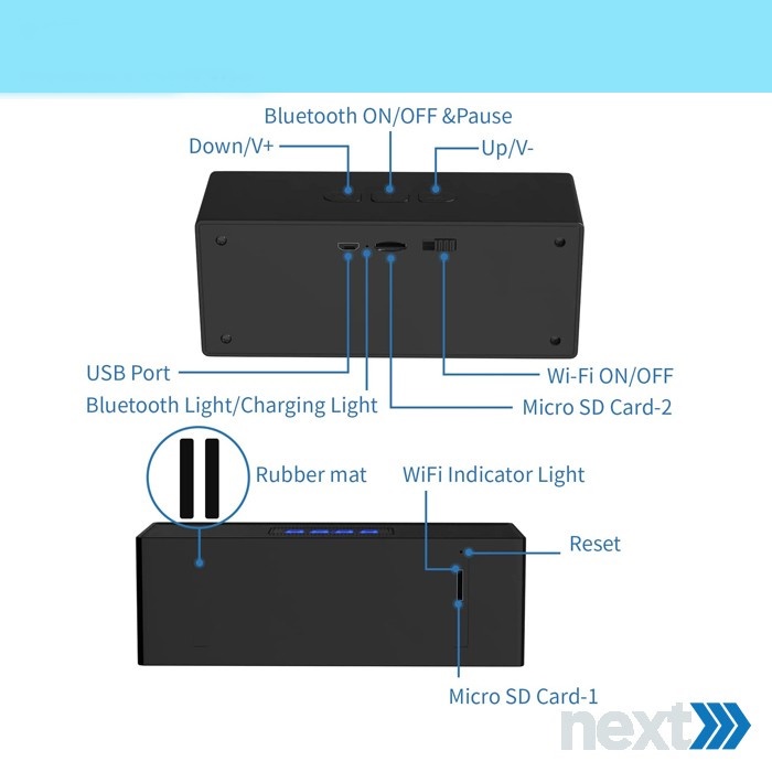 Ip Camera - Bluetooth Speaker Hidden Camera Wifi HD 1080P Night Vision-2