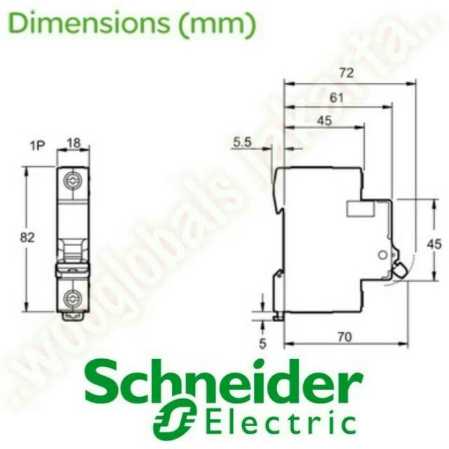 MCB SCHNEIDER 1 phase 6A - 20A