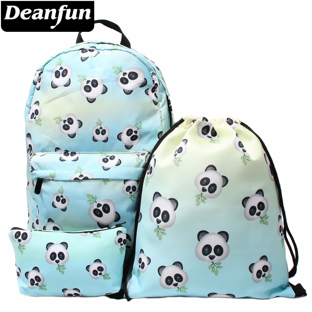 Tas Ransel Deanfun 3pcs Set Backpack Panda Bamboo Printing Cute - roblox game 3d printed backpack set including handbag laptop backpack shoulder bag
