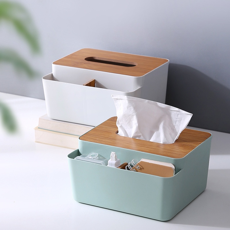 TEMPAT TISU / TISSUE BOX / TEMPAT TISSUE DENGAN SEKAT MINIMALIS AESTHETIC KOTAK TISSUE PENYIMPANAN MULTIFUNGSI