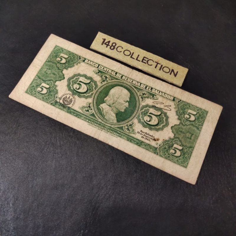 uang asing Salvador 5 colones