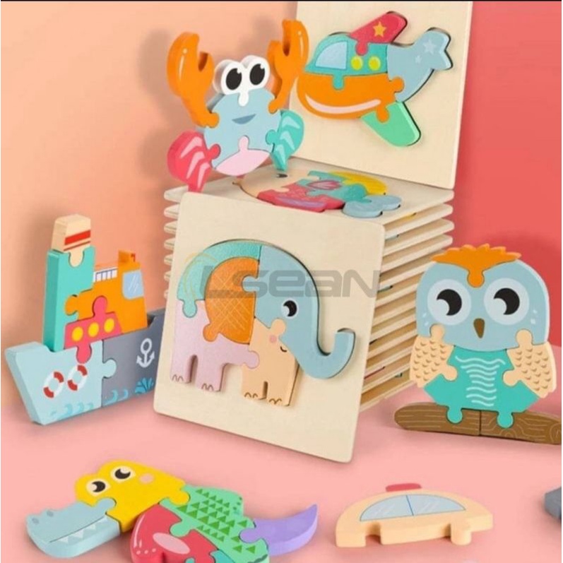 MAINAN PUZZLE ANAK 3D WOODEN PUZZLE