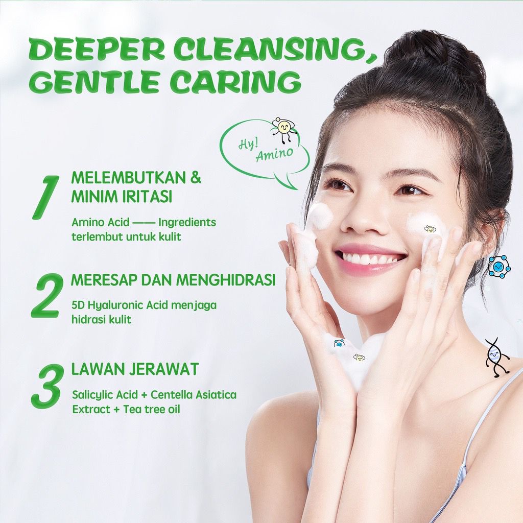 BPOM YOU Hy! Amino Anti Acne Facial Wash Sabun Cuci Muka Acnes Facial Wash Bekas Jerawat Sabun Wajah Jerawat