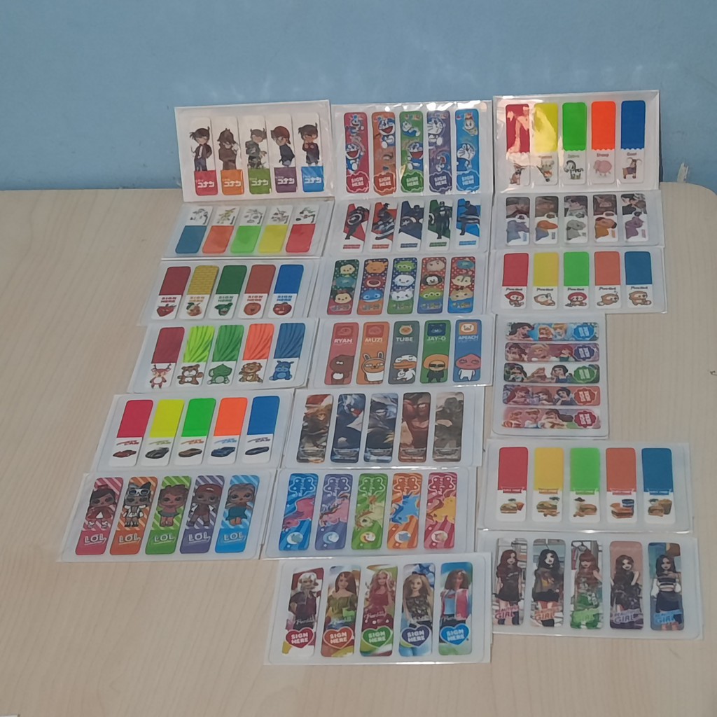 

Memo Sticky Note s/ Pembatas Buku Wzz (1 Set Isi 100 Pcs, 20 x 5 Pcs) 49 x 14 mm
