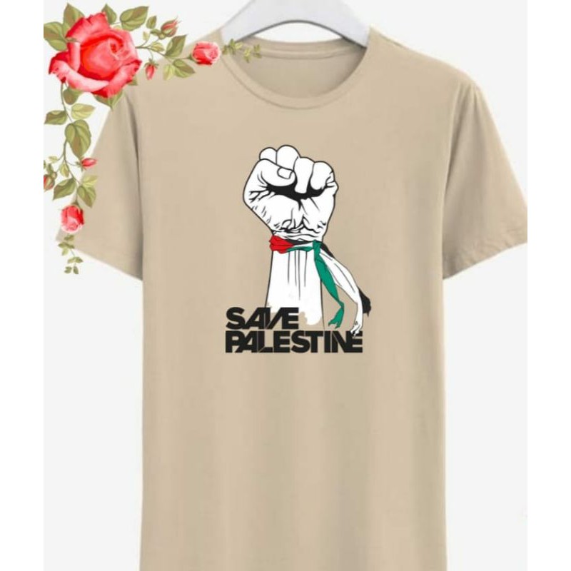 KAOS T-SHIRT PRIA SAVE PALESTINE DISTRO
