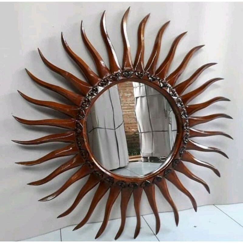 FIGURA CERMIN MATAHARI KAYU JATI | CERMIN HIAS MATAHARI FURNITURE JATI | FIGURA CERMIN HIAS MATAHARI