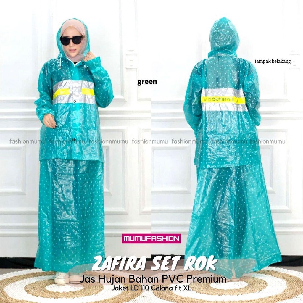 Jas Hujan Wanita Zafira Set  Rok by Mumu Fashion Solo