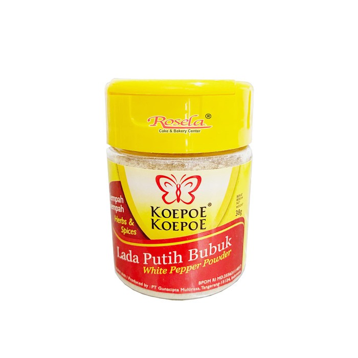 

Lada Putih Bubuk KOEPOE KOEPOE / Kupu Kupu 38 gram