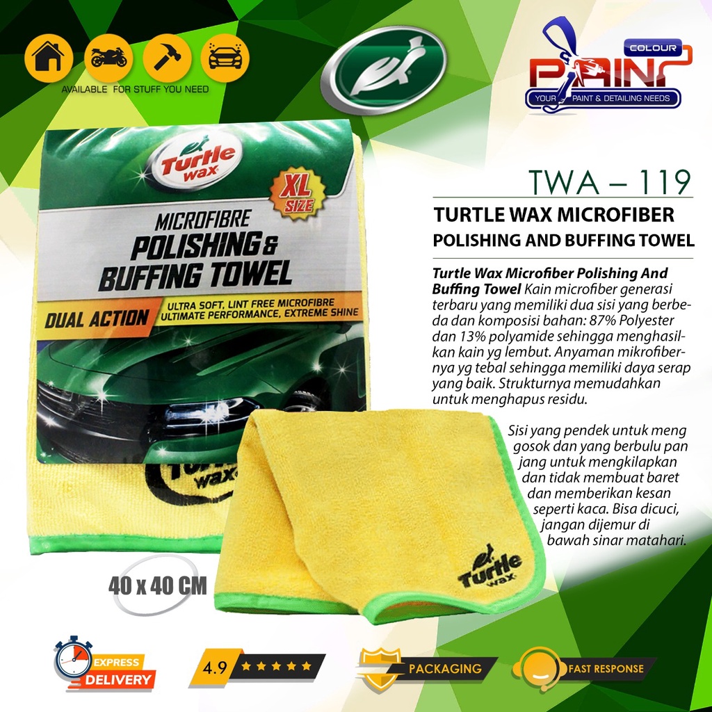 Turtle Wax Microfiber Polishing And Buffing Towel 40x40 cm 1 Pcs TWA-119