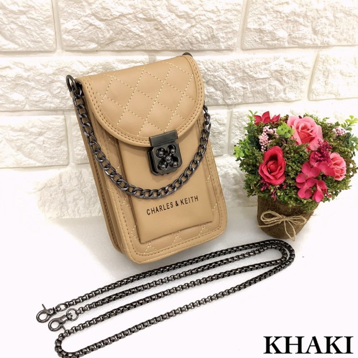 tas wanita selempang CK Duke/tas hp/slingbag - mocca