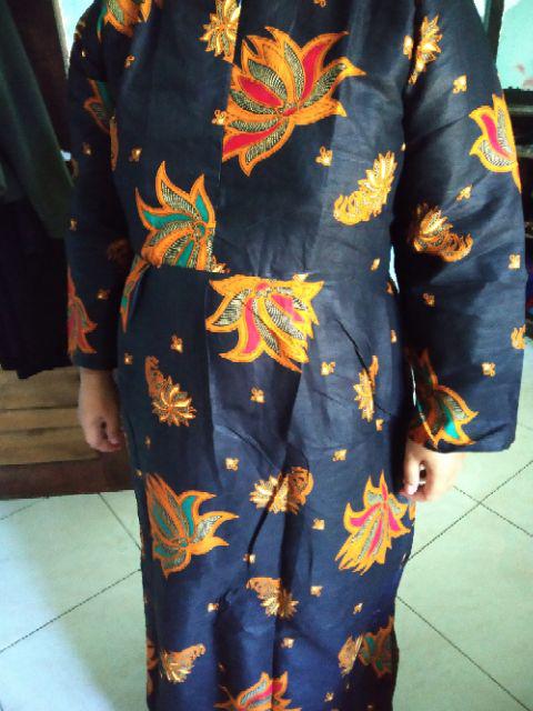 Batik Couple Gamis Kemeja Motif Kubis Hitam Baju Seragam Alkhalis