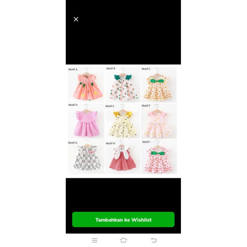 dress bayi perempuan- baju baji cewek- baju bayi imut lucu