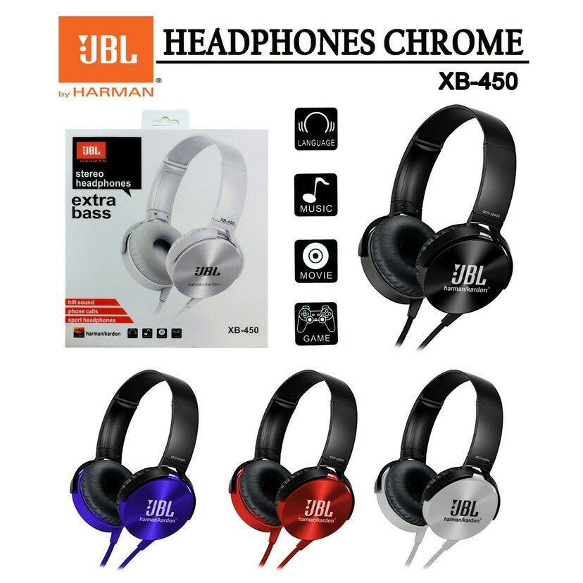Handsfree Headphone JBL XB 450 XB-450 EXTRA BASS