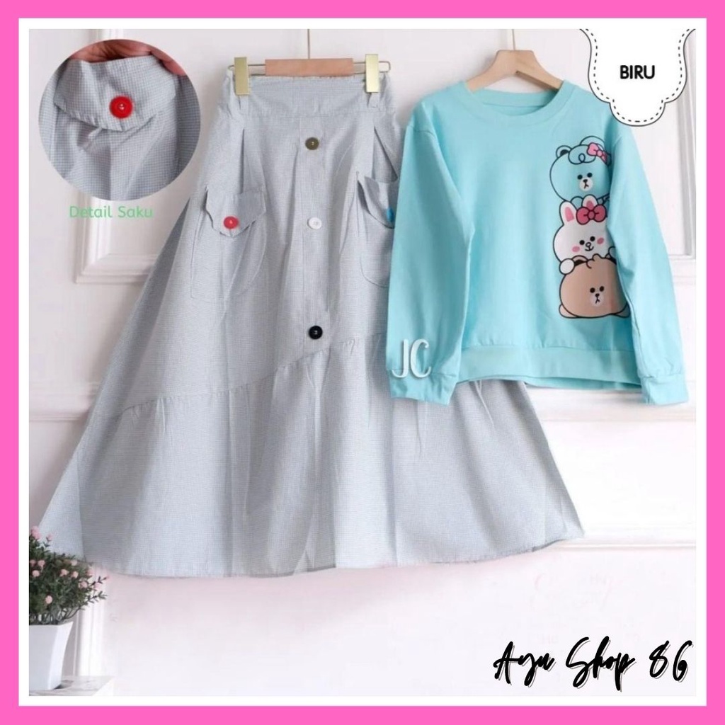 Baju Setelan Rok Anak Remaja Gaia Modern Trend Kekinian Trendy Murah Terbaru 2022 Set Bju Anak Perem