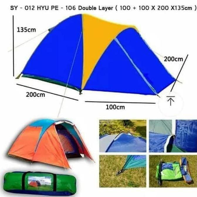 ª462& Tenda Camping Dome Hyu Double Layer Pe - 106 Kapasitas 3 /4 ±