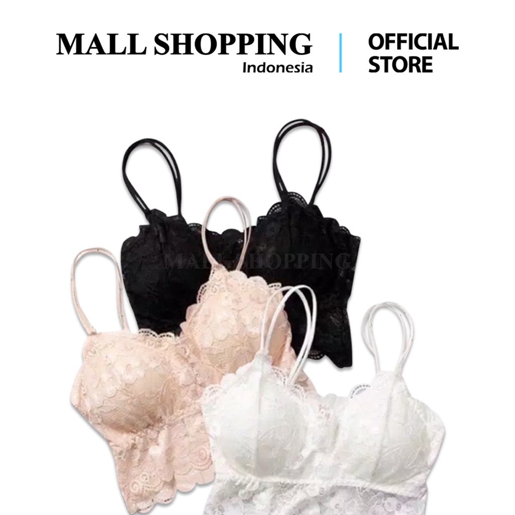 (COD)Hot Sale Bra Wanita Model Tanpa Kawat Bahan Halus Hiasan Renda MALL SHOPPING