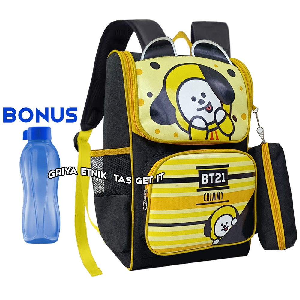 Tas Anak Perempuan SD BT 21 Gratis Botol Minum Dompet Tas Ransel Sekolah Tata RJ Chimmy Koya Tas Gendong Anak