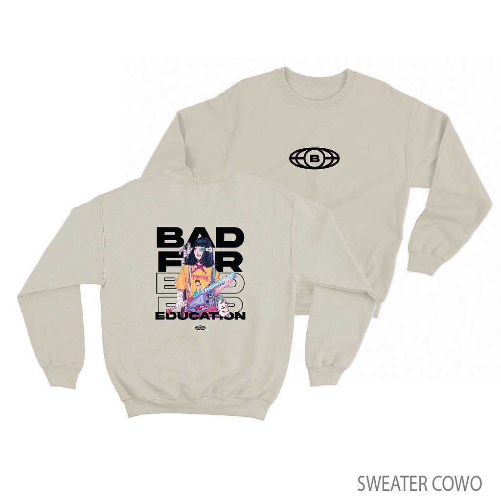 Sweaterpolos Basic Sweater EDUCATION ( Sablon ) Unisex Pria &amp; Wanita