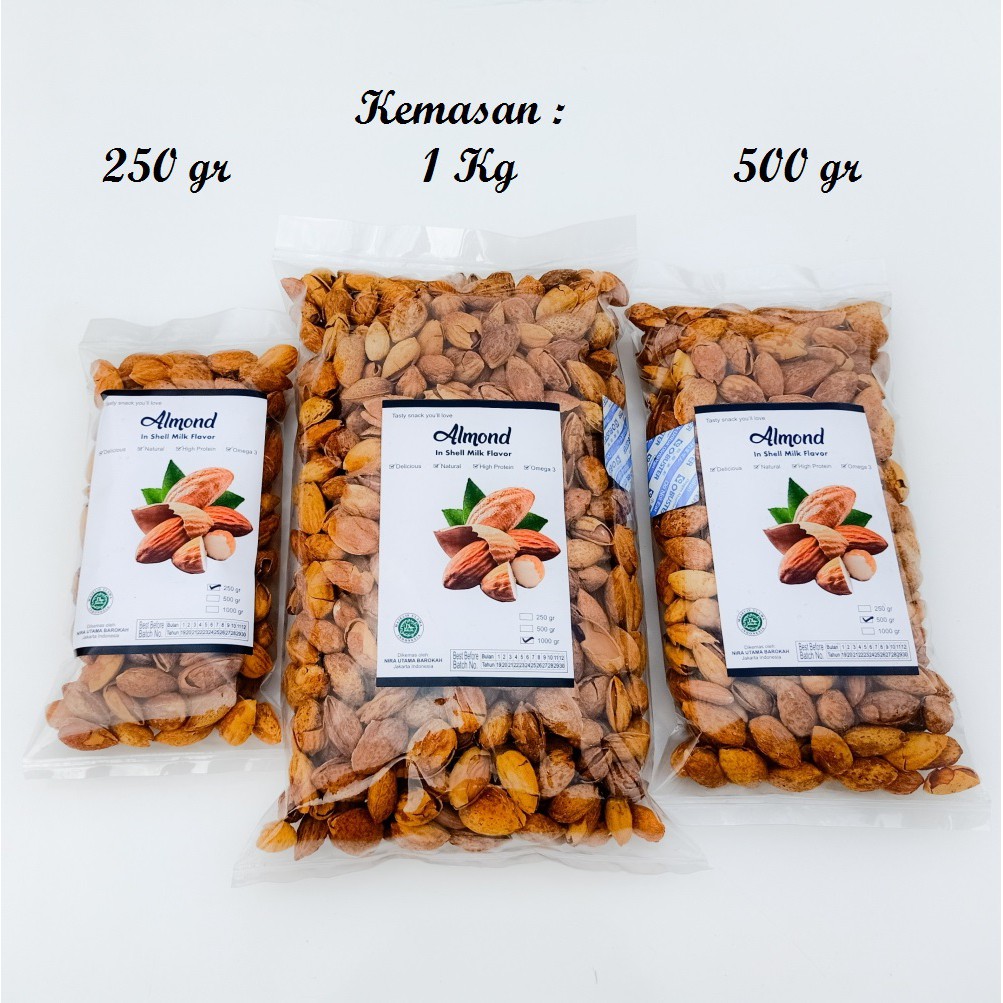 Kacang Almond Almon Panggang Dalam Cangkang - Almond Roasted In Shell Original