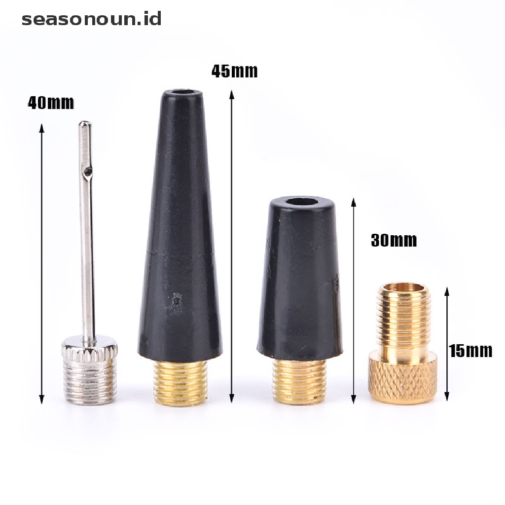 (seasonoun) 4pcs Adapter Nozzle Jarum Untuk Pompa Ban Sepeda / Bola Sepak