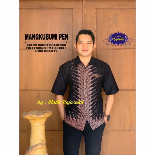 Kemeja Batik Mangkubumi Pen Rajasakti Pakaian Pria Batik Formal Lengan Pendek Berfuring