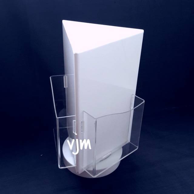 

Tempat brosur acrylic putar 3d ukuran f:3 , brosur holder akrilik , leaflet