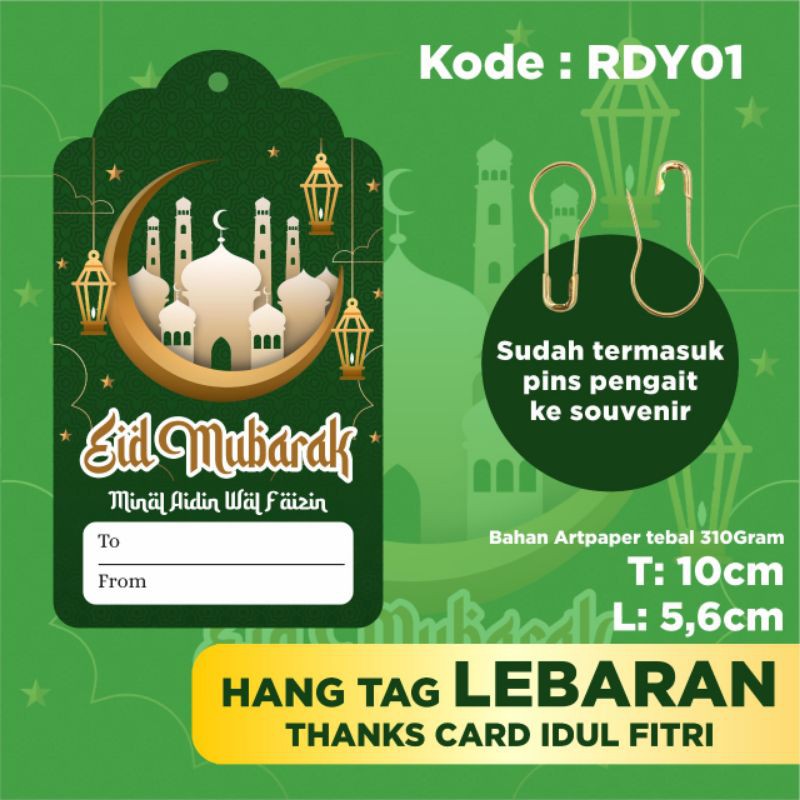 

Thanks card Lebaran/Hang tag Lebaran/ kartu / kartu hampers Lebaran