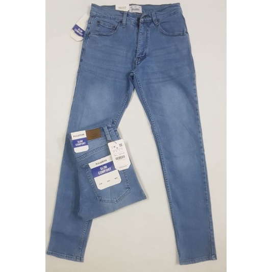 pull n bear celana jeans pria skinny pensil