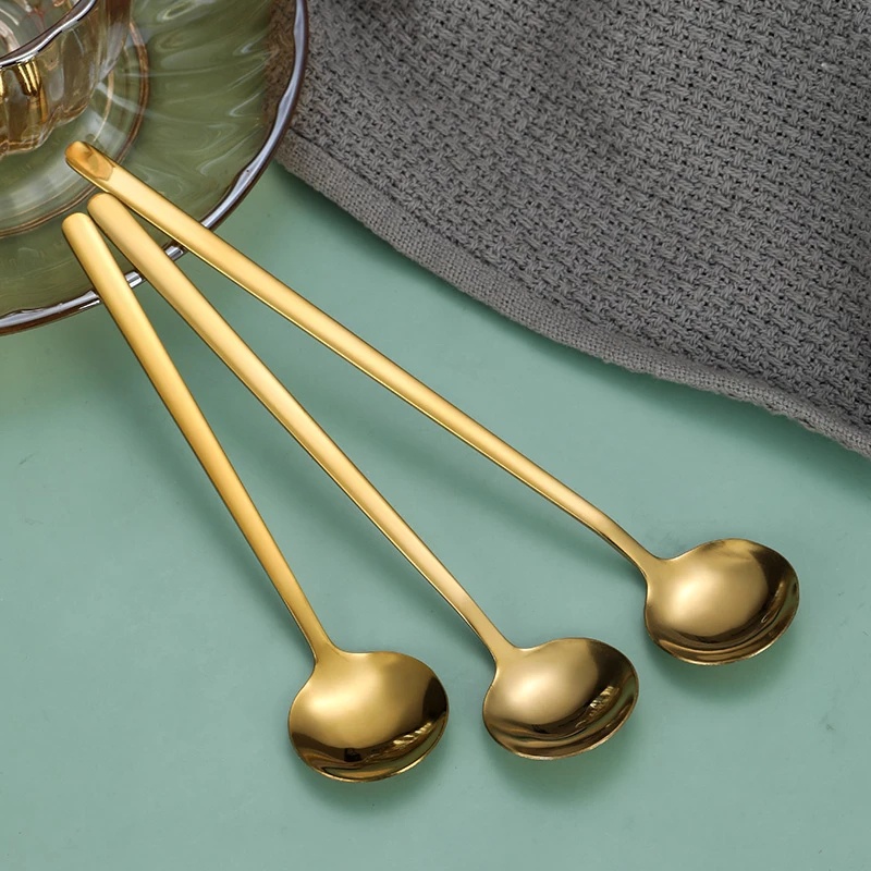 [304 Stainless Steel Small Round Spoon] [Ins Style Coffee Stirring Spoon, Fruit Yogurt Spoon] [Condiment Dessert Cake Spoon] [Kitchen Tableware]