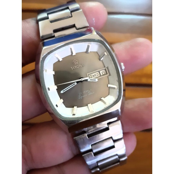 TITONI Space Star. SSF Start Stop Second Function.(second,bekas,vintage,kuno,antik,lawas)