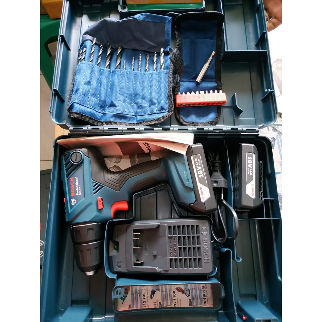 Bosch GSR 180 LI Cordless Drill 18V Bor Baterai 18 Volt GSR180 LI + ACC