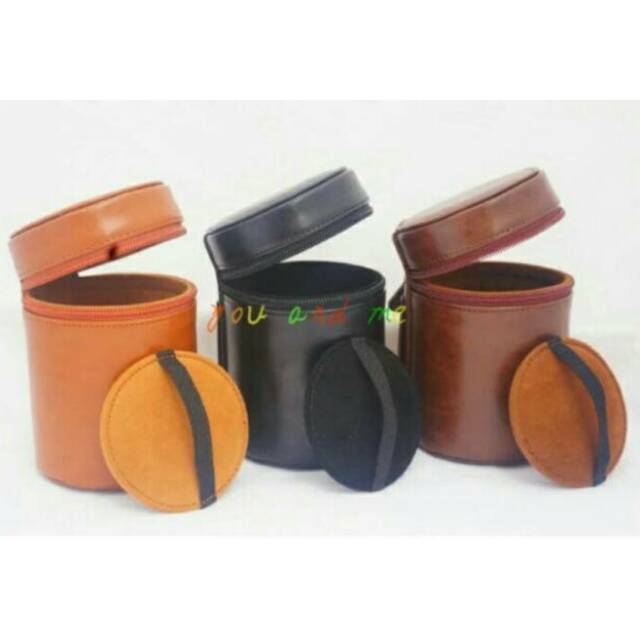LEATHER CASE LENSA LENS POUCH/SARUNG TAS LENSA/BAG CANON FUJI SONY NIKON OLYMPUS DSLR/EOS MIRRORLESS