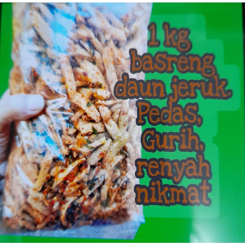 

1KG Basreng Baso Goreng Pedas Daun Jeruk Cemilan enak Gurih Murah Makanan Ringan Rasa Pedas Original Balado