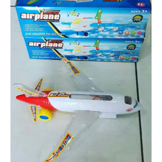 Mainan pesawat baterai pesawat musik airplane