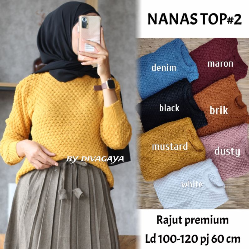 SWITER RAJUT NANAS POLOS