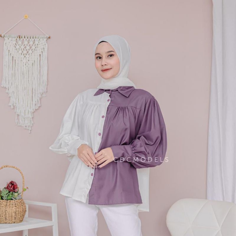 pakaian wanita dierra shirt oversize blouse baju muslim