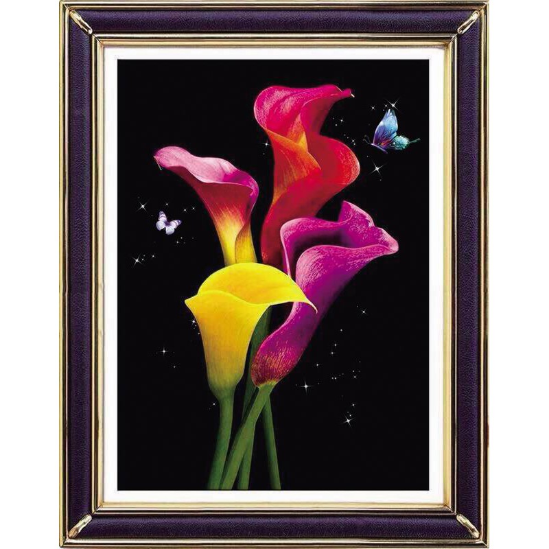 Paket DIY Craft Diamond Painting Y6151 Flower Bunga Calla Lily Lili