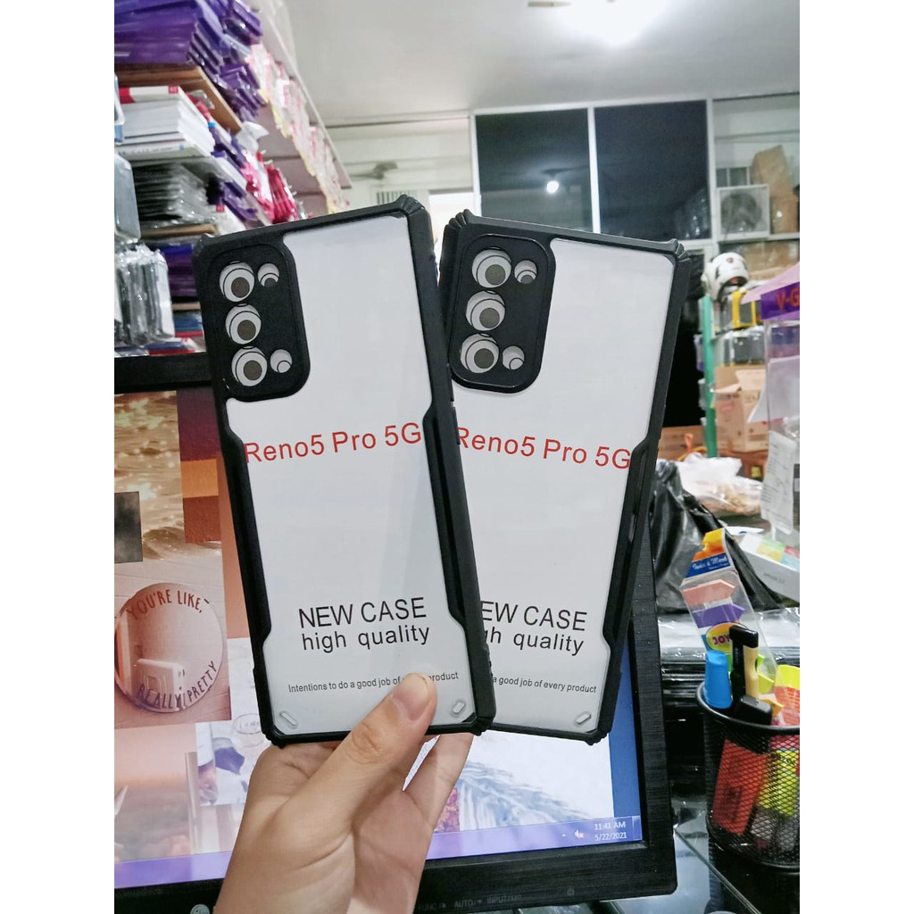 NEW Case Casing HP Oppo RENO 5 Pro 5G 6.55" Hard List Hitam Kondom Silikon NZR