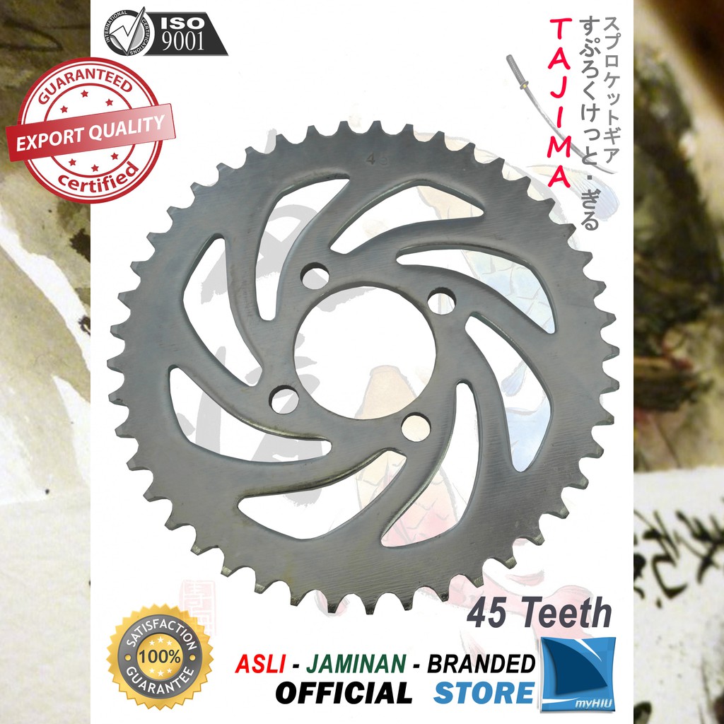 Gigi Tarik 40T ~ 46T KAWASAKI Kaze, Kaze R dan Kaze R New Gir Belakang - Rear Sprocket Gear TAJIMA