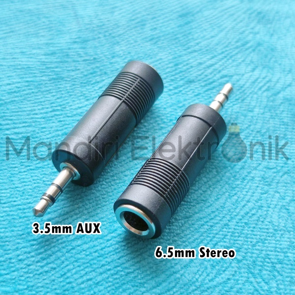 Jack Converter Audio 3.5mm Stereo ke 6.5mm AUX Besi Plastik - Jack Cover Besar Ke Kecil Besi Plastik